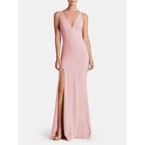 Dress the Population Iris Blush Pink V-Neck Sleeveless Gown Women's Size Small S